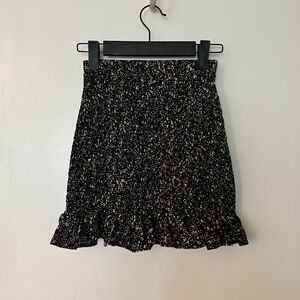 Black Floral Women's Skirt